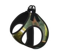 Couple Parrots Olive Print Harness Leash Set For Cat Dog, Reflective Adjustable Escape-Proof Vest Lead With Soft Breathable Mesh, For Small Pets And Kitten Puppy