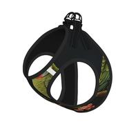Couple Parrots Olive Print Harness Leash Set For Cat Dog, Reflective Adjustable Escape-Proof Vest Lead With Soft Breathable Mesh, For Small Pets And Kitten Puppy