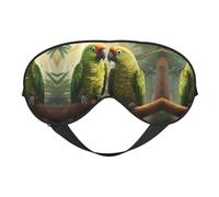 Couple Parrots Olive Print Sleep Mask, Soft Breathable Eye Cover for Travel, Shift Work & Meditation