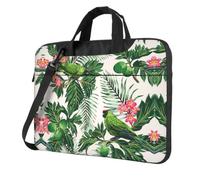 Couple Parrots Olive Print Ultra Slim Laptop Bag Lightweight Oxford Cloth Shoulder Case Portable Computer Briefcase