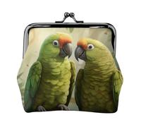 Couple Parrots Olive Print Versatile Coin Purse Exquisite Mini Wallet Cute Change Pouch for Any Occasion