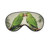 Couple Parrots Olive Sleep Mask for Women Men, Soft Eye Mask with Adjustable Strap for Sleeping, Light Blocking Travel Blindfold for Nap Comfortable Eye Cover for Home Office