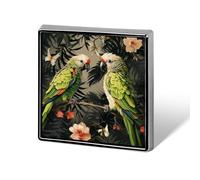 Couple Parrots Olive Suit Lapel Pin Fashion Lapel Pins for Men Women for Backpacks Funny Hat Brooch Pin Personalized Bag Lapels Badge Metal Novelty Buttons & Pins (Square)