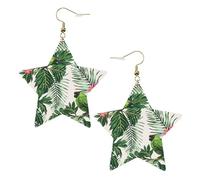 Couple Parrots Olive Women's Fashion Earrings, Celestial Dangle Earrings, Star Shape Jewelry for a Versatile