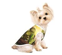 Couple Parrots OlivePrint Pet T-Shirt Lightweight Soft Stretchy Tank Top Indoor Outdoor Daily Vest Apparel