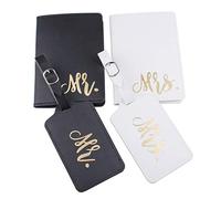Couple Passport for Case Holder Wallet Leather PU for Grey Cover Mr. Mrs. Luggage Tag Mr./Mrs. Passport Case