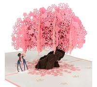 Couple Peach Blossoms For Lesbian Pop Up, Paper Flower Bouquet Greeting Card with Blank Note Card & Envelope, gift for celebrate Love, Birthday, Anniversary, Wedding, Engagement, Bridal Shower