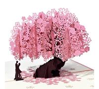 Couple Peach Blossoms Pop Up, Paper Flower Bouquet Greeting Card with Blank Note Card & Envelope, gift for celebrate Love, Birthday, Anniversary, Valentine's Day, Wedding, Engagement, Bridal Shower