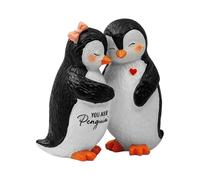 Couple Penguin Figurine - Resin 12.5x6x12.5cm | Charming Penguin Partner Display Ornament Romantic Sculpture | Sweet Tabletop Accent For Anniversaries Weddings And Daily Display