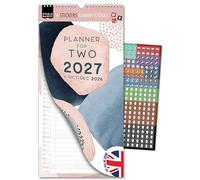 Couple planner 2027 3 columns PASTEL planner for two 2027 and Oct-Dec 2026, partner calendar 16x32,5cm, calendar for couples, 2 persons simple, minimalistic, design (2027)