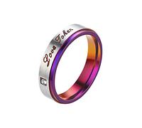 Couple Purple American and Ring Purple Couple Fashion European Titanium Diamond Rings Love Ring Color Steel Rings Daughter Highs and Lows Ring (C, One Size)