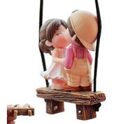 Couple Rear View Mirror Pendant - Cute Swinging Car Ornament for Rear View Mirror | Romantic Decoration for Couples, Cute PVC Pendant for Men, Women & Teens, Tool-free Assembly, ID
