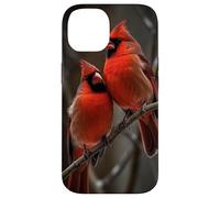Couple Red Cardinals Birds Winters Season Case for iPhone 14