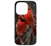 Couple Red Cardinals Birds Winters Season Case for iPhone 14 Pro
