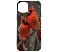Couple Red Cardinals Birds Winters Season Case for iPhone 15 Plus