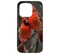 Couple Red Cardinals Birds Winters Season Case for iPhone 15 Pro