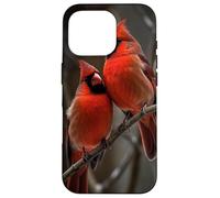 Couple Red Cardinals Birds Winters Season Case for iPhone 16 Pro