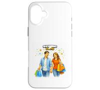 Couple Retail Adventure Illustration Case for iPhone 16 Plus