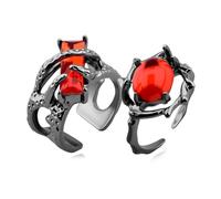 Couple Rings for Him Her Mom Dad Adjustable Engagement Wedding Ring Set Birthday Christmas Anniversary Valentines Day Gifts, Zinc, Rhinestone