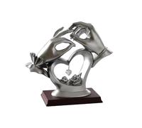 Couple Sculpture - Romantic Heart Hand Gesture Statue for Home Decor, Valentine's Day, Wedding, Modern Art Piece