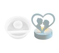 Couple Silicone Mold,Kiss Couple Epoxy Resin Casting Mold - Love Heart Silicone Molds for Tealight Candle Holder, Table Centerpiece, Votive Tray, DIY Art Craft