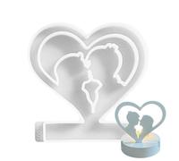 Couple Silicone Mould, Silicone Heart Moulds | Heart Tea Light Candle Holder DIY Art Craft Silicone Mould | Kiss Couple Love Heart DIY Art Craft Candle Moulds for Tea Light Holder, Votive Tray