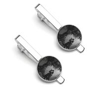 Couple Skeletons on The Tree Evil Skull Lovers Horror 2 Pcs Tie Clips for Men Tie Bar Tie Pins for Regular Ties Wedding Business