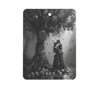 Couple Skeletons on The Tree Evil Skull Lovers Horror Car Air Freshener Hanging Car Incense Chip Diffuser Scented Decor for Car Interior Accessories White-style
