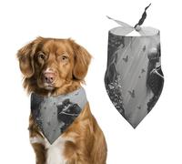 Couple Skeletons on The Tree Evil Skull Lovers Horror Dog Bandanas Triangle Scarfs Printing Bib Scarf Adjustable Accessories for Small Dogs And Cats