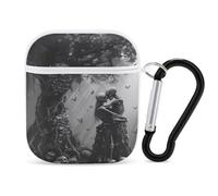 Couple Skeletons on The Tree Evil Skull Lovers Horror Earphone Case PC Bluetooth Headphone Case Compatible with Airpods 1/Airpods 2 White-style