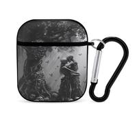 Couple Skeletons on The Tree Evil Skull Lovers Horror Earphone Case PC Bluetooth Headphone Case Compatible with Airpods 1/Airpods 2 Black-style
