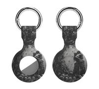 Couple Skeletons on The Tree Evil Skull Lovers Horror Keychain Holder Case Compatible with AirTag Waterproof Silicone Shell Protective Case 1PCS