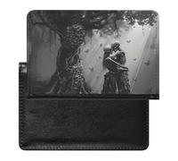 Couple Skeletons on The Tree Evil Skull Lovers Horror Passport Holder Cover Wallet Card Case with Vaccine Card Slot Travel Accessories for Women Men