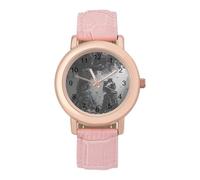 Couple Skeletons on The Tree Evil Skull Lovers Horror Women's PU Leather Strap Watch Analog Quartz Watch Casual Wristwatch for Home Work