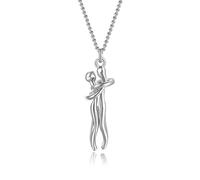Couple Snuggle Hug Necklace for Woman Man Personality Abstract Character Dance Partner Pendant Necklace Affectionate Hug Necklace Forever Love Friendship Necklace for Her or His Birthday Christmas