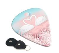 Couple Swans Printed Guitar Picks 6 Pcs Guitar Plectrum Acoustic Electric Guitar Pick For Bass Electric Acoustic Guitars Ukulele Thin Medium Thick Set 0.71mm
