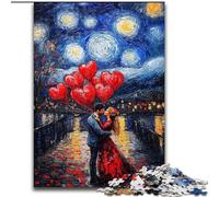 Couple Under The Night Sky Jigsaw Puzzles for Teenagers 1000 Pieces, Educational Toy Funny Family Games Unique Home Decor (26x38cm)