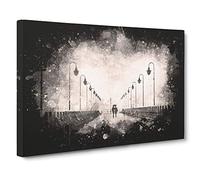 Couple Upon the Pier Paint Splash Canvas Print | Gallery Wrapped 30mm Frame Wall Art | 30x20 inches | Ready to Hang | Modern People Picture | Living Room Bedroom Lounge Office