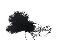 Couple Venetian Masks 3 Pieces Elegant Stylish Sequins Feather Lace Design Mask Him Her Glitter Detail Christmas Party Accessory for Halloween Carnival Masked Ball Costume Cosplay