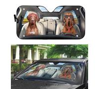 Couple Vizsla Driving Front Window Sunshades Foldable Windscreen Car Sunshades Block Uv Rays Windscreen Cover Universal For Auto Summer Suv M