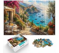Couple Walking Down Italian Coastal Stairs Jigsaw Puzzle, 1000 Piece | For quiet Christmas days, this adult jigsaw puzzle with 1000 pieces adds a classic jigsaw activity to the holiday season.