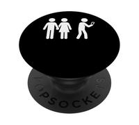 Couple Walking Phone Distraction Stick Figure PopSockets Adhesive PopGrip