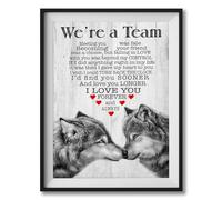 Couple Wall Decor We Are a Team Canvas Wall Art Couple Wolf Poster Picture Print on Canvas Inspiring Wall Art for Home Decor Birthday Anniversary Lover Inspirational Gifts Unframed 16x24inch