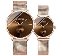 Couple Watches Men and Women Pair Quartz Watches Casual Stainless Steel Mesh Strap Fashion Watches