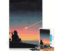 Couple Watching Meteor Shower Jigsaw Puzzles for Adults1000 Pieces Mindful Game, Fine Cut, Happy Challenge, Xmas Gift (50x75cm)