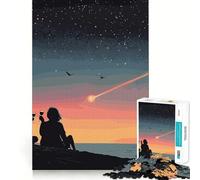 Couple Watching Meteor Shower Puzzles for Adults 1000 Piece Cognitive Boost, Fade Resist, Family Bond, Birthday Present (38x26cm)