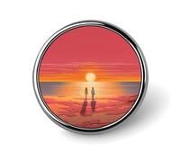 Couple Watching Sunrise Brooch Pins Lapel Pins for Men Women Badge Button Cover Decorative Jewelry Charms for Hats Bags Backpacks Suits Shirts Scarves Clothing Accessories Banquet Wedding Gift