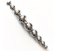 Couples and Solo Anal Stimulation Set Featuring Metal Progressive Beads and Ergonomic Plug with Tapered Base, Dual-Ended Design for Varied Play and Targeted Sensation