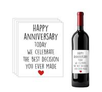 Couples Anniversary Wine Bottle Labels for Wedding Anniversary Celebration Stickers for Wife Husband Anniversaries Wine Sticker Set for Boyfriend Girlfriend Gifts for Women Men