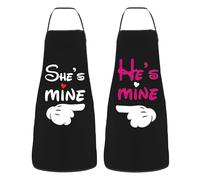 Couples Aprons - His And Her Aprons, Matching Couple Cooking Aprons | Funny Gift Apron Set With Adjustable Neck Strap, Cute Kitchen Aprons For Boyfriend Girlfriend Husband Wife Best Friends Parties